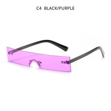 Load image into Gallery viewer, HOOBAN 2023 Rectangle Sunglasses Women Flat Top Brand Designer  Sun Glasses Female Rimless One-piece Lens Eyewear