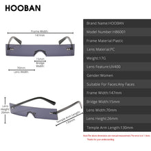 Load image into Gallery viewer, HOOBAN 2023 Rectangle Sunglasses Women Flat Top Brand Designer  Sun Glasses Female Rimless One-piece Lens Eyewear