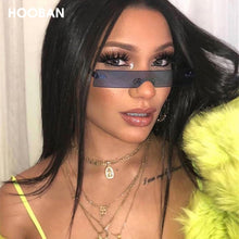 Load image into Gallery viewer, HOOBAN 2023 Rectangle Sunglasses Women Flat Top Brand Designer  Sun Glasses Female Rimless One-piece Lens Eyewear
