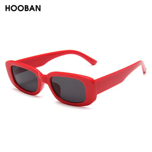 HOOBAN 2023 Women Sunglasses Vintage Rectangle Plastic Female Sun Glasses Retro Square Sunglass UV400
