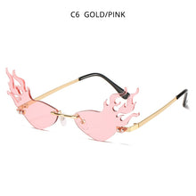Load image into Gallery viewer, HOOBAN 2023 Fire Flame Sun Glasses Women Stylish Rimless Brand Designer Sunglasses  Shopping Street Beat Eyewear Shade