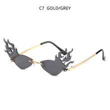 Load image into Gallery viewer, HOOBAN 2023 Fire Flame Sun Glasses Women Stylish Rimless Brand Designer Sunglasses  Shopping Street Beat Eyewear Shade