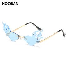 Load image into Gallery viewer, HOOBAN 2023 Fire Flame Sun Glasses Women Stylish Rimless Brand Designer Sunglasses  Shopping Street Beat Eyewear Shade