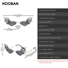 Load image into Gallery viewer, HOOBAN 2023 Fire Flame Sun Glasses Women Stylish Rimless Brand Designer Sunglasses  Shopping Street Beat Eyewear Shade