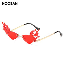 Load image into Gallery viewer, HOOBAN 2023 Fire Flame Sun Glasses Women Stylish Rimless Brand Designer Sunglasses  Shopping Street Beat Eyewear Shade