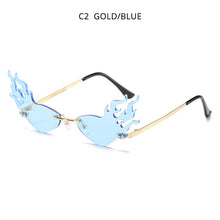 Load image into Gallery viewer, HOOBAN 2023 Fire Flame Sun Glasses Women Stylish Rimless Brand Designer Sunglasses  Shopping Street Beat Eyewear Shade