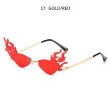 Load image into Gallery viewer, HOOBAN 2023 Fire Flame Sun Glasses Women Stylish Rimless Brand Designer Sunglasses  Shopping Street Beat Eyewear Shade