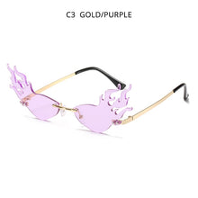 Load image into Gallery viewer, HOOBAN 2023 Fire Flame Sun Glasses Women Stylish Rimless Brand Designer Sunglasses  Shopping Street Beat Eyewear Shade