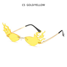 Load image into Gallery viewer, HOOBAN 2023 Fire Flame Sun Glasses Women Stylish Rimless Brand Designer Sunglasses  Shopping Street Beat Eyewear Shade