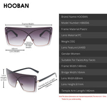 Load image into Gallery viewer, HOOBAN 2023 Flat top Women Sunglasses Oversized Brand Designer Sun Glasses Female  One-Piece Eyewear UV400