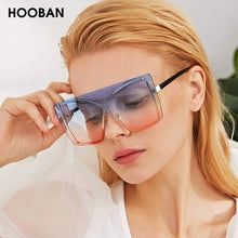 Load image into Gallery viewer, HOOBAN 2023 Flat top Women Sunglasses Oversized Brand Designer Sun Glasses Female  One-Piece Eyewear UV400