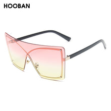 Load image into Gallery viewer, HOOBAN 2023 Flat top Women Sunglasses Oversized Brand Designer Sun Glasses Female  One-Piece Eyewear UV400