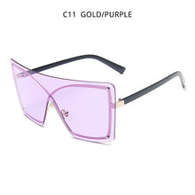 Load image into Gallery viewer, HOOBAN 2023 Flat top Women Sunglasses Oversized Brand Designer Sun Glasses Female  One-Piece Eyewear UV400