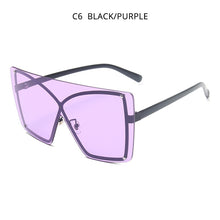 Load image into Gallery viewer, HOOBAN 2023 Flat top Women Sunglasses Oversized Brand Designer Sun Glasses Female  One-Piece Eyewear UV400