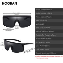 Load image into Gallery viewer, HOOBAN 2023 One-piece Sports Sunglasses Men Women Flat Top Half Frame Sun Glasses Vintage Outdoor Goggle UV400
