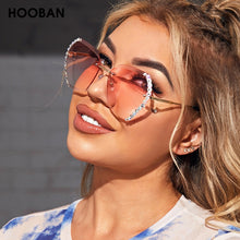 Load image into Gallery viewer, HOOBAN 2023 Rhinestone  Sunglasses Women Vintage Rimless Crystal Sun Glasses Female  Diamond Eyewear Shade