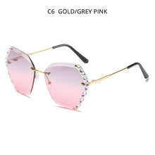 Load image into Gallery viewer, HOOBAN 2023 Rhinestone  Sunglasses Women Vintage Rimless Crystal Sun Glasses Female  Diamond Eyewear Shade