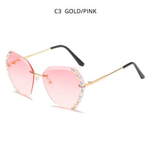 Load image into Gallery viewer, HOOBAN 2023 Rhinestone  Sunglasses Women Vintage Rimless Crystal Sun Glasses Female  Diamond Eyewear Shade