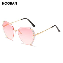 Load image into Gallery viewer, HOOBAN 2023 Rhinestone  Sunglasses Women Vintage Rimless Crystal Sun Glasses Female  Diamond Eyewear Shade