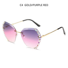Load image into Gallery viewer, HOOBAN 2023 Rhinestone  Sunglasses Women Vintage Rimless Crystal Sun Glasses Female  Diamond Eyewear Shade