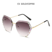 Load image into Gallery viewer, HOOBAN 2023 Rhinestone  Sunglasses Women Vintage Rimless Crystal Sun Glasses Female  Diamond Eyewear Shade