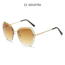 Load image into Gallery viewer, HOOBAN 2023 Rhinestone  Sunglasses Women Vintage Rimless Crystal Sun Glasses Female  Diamond Eyewear Shade