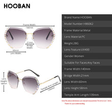 Load image into Gallery viewer, HOOBAN 2023 Rhinestone  Sunglasses Women Vintage Rimless Crystal Sun Glasses Female  Diamond Eyewear Shade