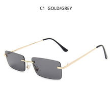 Load image into Gallery viewer, HOOBAN 2023 Rectangle Small Sunglasses Women  Brand Rimless Ladies Sun Glasses Ocean Colors Eyeglasses UV400