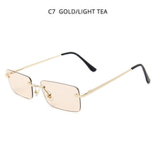 Load image into Gallery viewer, HOOBAN 2023 Rectangle Small Sunglasses Women  Brand Rimless Ladies Sun Glasses Ocean Colors Eyeglasses UV400