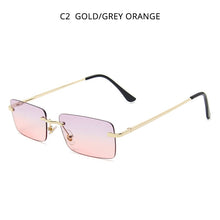 Load image into Gallery viewer, HOOBAN 2023 Rectangle Small Sunglasses Women  Brand Rimless Ladies Sun Glasses Ocean Colors Eyeglasses UV400