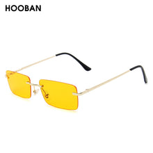 Load image into Gallery viewer, HOOBAN 2023 Rectangle Small Sunglasses Women  Brand Rimless Ladies Sun Glasses Ocean Colors Eyeglasses UV400