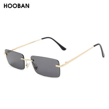 Load image into Gallery viewer, HOOBAN 2023 Rectangle Small Sunglasses Women  Brand Rimless Ladies Sun Glasses Ocean Colors Eyeglasses UV400