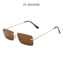 Load image into Gallery viewer, HOOBAN 2023 Rectangle Small Sunglasses Women  Brand Rimless Ladies Sun Glasses Ocean Colors Eyeglasses UV400