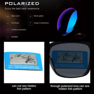 HOOBAN 2023 Square Polarized Sunglasses Men Classic Square Big Sun Glasses Male Mirror Lens Driving Eyeglasses UV400