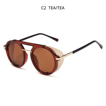 Load image into Gallery viewer, HOOBAN Brand Design Steampunk Round Sunglasses Women Men Retro Sun Glasses Unisex Shade Eyewear Male Female UV400