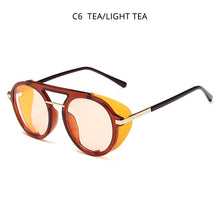 Load image into Gallery viewer, HOOBAN Brand Design Steampunk Round Sunglasses Women Men Retro Sun Glasses Unisex Shade Eyewear Male Female UV400