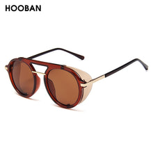 Load image into Gallery viewer, HOOBAN Brand Design Steampunk Round Sunglasses Women Men Retro Sun Glasses Unisex Shade Eyewear Male Female UV400