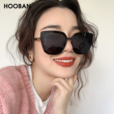 HOOBAN Brand Designer Cateye Women Sunglasses 2023 Retro Oversized Women's Sun Glasses  Square Spectacles UV400