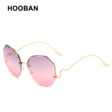 HOOBAN Brand Designer Oversize Polygon Sunglasses Women Sexy Irregular Big Sun Glasses For Ladies Gradient Eyewear UV400