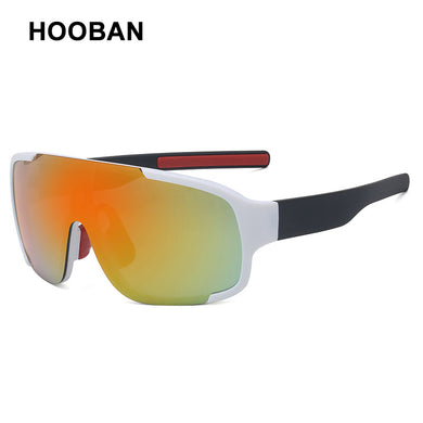 HOOBAN Brand Designer Oversized Sunglasses Men Women Big Frame Sport Sun Glasses Male Vintage Cycling Eyewear Goggle