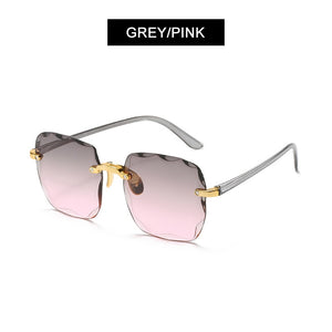 HOOBAN Brand Designer Square Sunglasses Women Rimless Cut Edge Sun Glasses For Ladies Classic Gradient Eyeglasses UV400