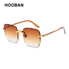 Load image into Gallery viewer, HOOBAN Brand Designer Square Sunglasses Women Rimless Cut Edge Sun Glasses For Ladies Classic Gradient Eyeglasses UV400