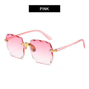 HOOBAN Brand Designer Square Sunglasses Women Rimless Cut Edge Sun Glasses For Ladies Classic Gradient Eyeglasses UV400
