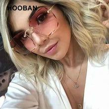 Load image into Gallery viewer, HOOBAN Brand Designer Square Sunglasses Women Rimless Cut Edge Sun Glasses For Ladies Classic Gradient Eyeglasses UV400