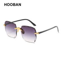 Load image into Gallery viewer, HOOBAN Brand Designer Square Sunglasses Women Rimless Cut Edge Sun Glasses For Ladies Classic Gradient Eyeglasses UV400