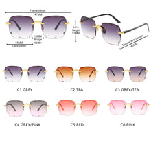 Load image into Gallery viewer, HOOBAN Brand Designer Square Sunglasses Women Rimless Cut Edge Sun Glasses For Ladies Classic Gradient Eyeglasses UV400