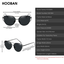 Load image into Gallery viewer, HOOBAN Classic Cat Eye Sunglasses Women 2023 Metal Big Cateye Sun Glasses For Ladies Vintage Mirror Shades Oculos UV400