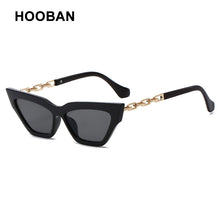 Carica l&#39;immagine nel visualizzatore di Gallery, HOOBAN Classic Cat Eye Occhiali da sole Donna Designer di marca Collana Montatura in metallo Occhiali da sole Donna Occhiali da vista da esterno UV400 