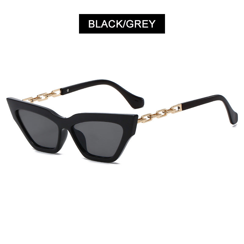 HOOBAN Classic Cat Eye Occhiali da sole Donna Designer di marca Collana Montatura in metallo Occhiali da sole Donna Occhiali da vista da esterno UV400 