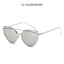 Load image into Gallery viewer, HOOBAN Classic Cat Eye Sunglasses Women Metal Big Cateye Sun Glasses For Ladies Vintage Mirror Shades Oculos UV400